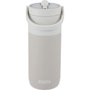 Roots 20 oz Ceramic Lined Travel Tumbler with Straw — Cream (CR) — blank back view