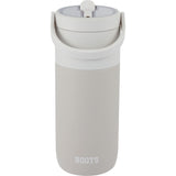 Roots 20 oz Ceramic Lined Travel Tumbler with Straw — Cream (CR) — blank back view — 17