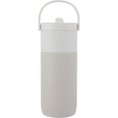 Roots 20 oz Ceramic Lined Travel Tumbler with Straw — Cream (CR) — blank front view