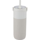 Roots 20 oz Ceramic Lined Travel Tumbler with Straw — Cream (CR) — blank front view
