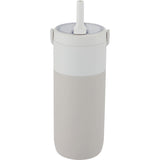 Roots 20 oz Ceramic Lined Travel Tumbler with Straw — Cream (CR) — blank front view — 12