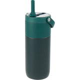 Roots 20 oz Ceramic Lined Travel Tumbler with Straw — Green (GR) — blank left angle — 28