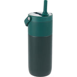 Roots 20 oz Ceramic Lined Travel Tumbler with Straw — Green (GR) — blank right angle — 27