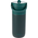 Roots 20 oz Ceramic Lined Travel Tumbler with Straw — Green (GR) — blank back view