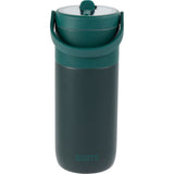 Roots 20 oz Ceramic Lined Travel Tumbler with Straw — Green (GR) — blank back view — 26