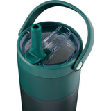 Roots 20 oz Ceramic Lined Travel Tumbler with Straw — Green (GR) — blank detail view — 24