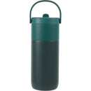 Roots 20 oz Ceramic Lined Travel Tumbler with Straw — Green (GR) — blank front view