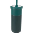 Roots 20 oz Ceramic Lined Travel Tumbler with Straw — Green (GR) — blank front view