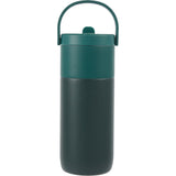 Roots 20 oz Ceramic Lined Travel Tumbler with Straw — Green (GR) — blank front view — 22