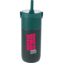 Roots 20 oz Ceramic Lined Travel Tumbler with Straw — Green (GR) — decorated front view