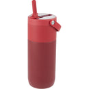 Roots 20 oz Ceramic Lined Travel Tumbler with Straw — Red (RD) — blank left angle