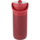Roots 20 oz Ceramic Lined Travel Tumbler with Straw — Red (RD) — blank back view