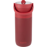 Roots 20 oz Ceramic Lined Travel Tumbler with Straw — Red (RD) — blank back view — 8