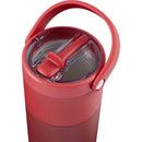 Roots 20 oz Ceramic Lined Travel Tumbler with Straw — Red (RD) — blank detail view