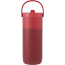 Roots 20 oz Ceramic Lined Travel Tumbler with Straw — Red (RD) — blank front view