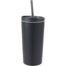 Santino 16 oz Recycled Tumbler with Dual Function Lid — Black (BK) — blank left angle
