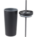 Santino 16 oz Recycled Tumbler with Dual Function Lid — Black (BK) — blank detail view