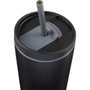 Santino 16 oz Recycled Tumbler with Dual Function Lid — Black (BK) — blank detail view