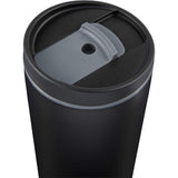 Santino 16 oz Recycled Tumbler with Dual Function Lid — Black (BK) — blank detail view — 46