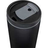 Santino 16 oz Recycled Tumbler with Dual Function Lid — Black (BK) — blank detail view — 45