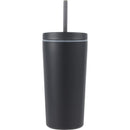Santino 16 oz Recycled Tumbler with Dual Function Lid — Black (BK) — blank front view