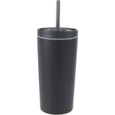Santino 16 oz Recycled Tumbler with Dual Function Lid — Black (BK) — blank front view