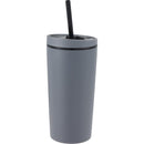 Santino 16 oz Recycled Tumbler with Dual Function Lid — Charcoal (CH) — blank left angle