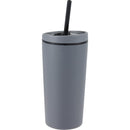 Santino 16 oz Recycled Tumbler with Dual Function Lid — Charcoal (CH) — blank right angle