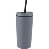 Santino 16 oz Recycled Tumbler with Dual Function Lid — Charcoal (CH) — blank right angle — 20