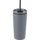 Santino 16 oz Recycled Tumbler with Dual Function Lid — Charcoal (CH) — blank back view