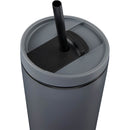 Santino 16 oz Recycled Tumbler with Dual Function Lid — Charcoal (CH) — blank detail view