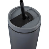 Santino 16 oz Recycled Tumbler with Dual Function Lid — Charcoal (CH) — blank detail view — 17