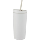 Santino 16 oz Recycled Tumbler with Dual Function Lid — Cream (CR) — blank left angle — 41