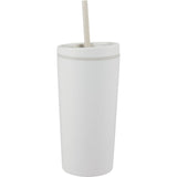 Santino 16 oz Recycled Tumbler with Dual Function Lid — Cream (CR) — blank right angle — 40