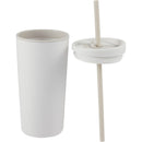 Santino 16 oz Recycled Tumbler with Dual Function Lid — Cream (CR) — blank detail view