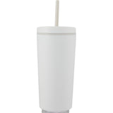 Santino 16 oz Recycled Tumbler with Dual Function Lid — Cream (CR) — blank front view — 34