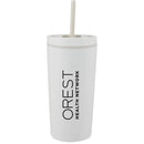 Santino 16 oz Recycled Tumbler with Dual Function Lid — Cream (CR) — decorated front view