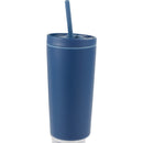 Santino 16 oz Recycled Tumbler with Dual Function Lid — Navy (NY) — blank left angle
