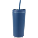 Santino 16 oz Recycled Tumbler with Dual Function Lid — Navy (NY) — blank right angle