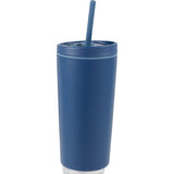 Santino 16 oz Recycled Tumbler with Dual Function Lid — Navy (NY) — blank right angle — 10