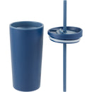 Santino 16 oz Recycled Tumbler with Dual Function Lid — Navy (NY) — blank detail view