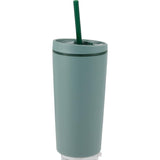 Santino 16 oz Recycled Tumbler with Dual Function Lid — Sage (SG) — blank left angle — 31