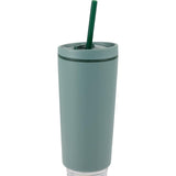 Santino 16 oz Recycled Tumbler with Dual Function Lid — Sage (SG) — blank right angle — 30