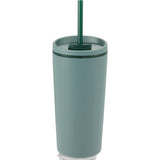 Santino 16 oz Recycled Tumbler with Dual Function Lid — Sage (SG) — blank back view — 29