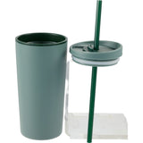 Santino 16 oz Recycled Tumbler with Dual Function Lid — Sage (SG) — blank detail view — 28