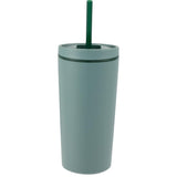 Santino 16 oz Recycled Tumbler with Dual Function Lid — Sage (SG) — blank front view — 23