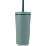 Santino 16 oz Recycled Tumbler with Dual Function Lid — Sage (SG) — blank front view — 24