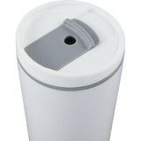 Santino 16 oz Recycled Tumbler with Dual Function Lid — White (WH) — blank detail view — 56