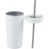 Santino 16 oz Recycled Tumbler with Dual Function Lid — White (WH) — blank detail view — 58