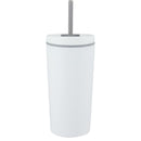 Santino 16 oz Recycled Tumbler with Dual Function Lid — White (WH) — blank front view